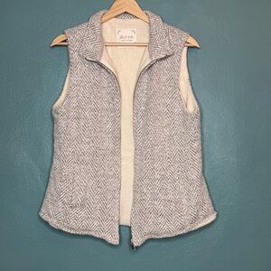 Altar’d State Sherpa Herringbone Vest Grey Medium